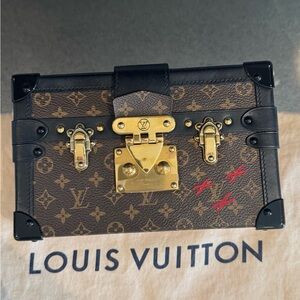 Louis Vuitton Petite Malle Monogram Trunk with Gold Accents
